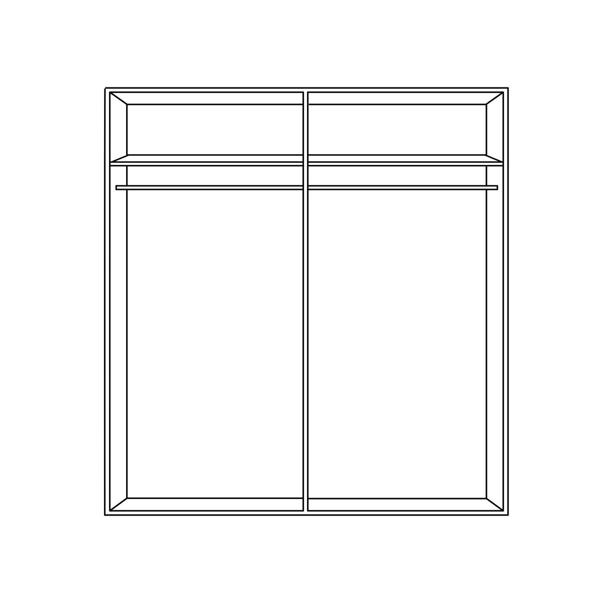 SCHWEBETÜRENSCHRANK 181/210/62 cm 2-türig Eiche Artisan  - Eiche Artisan/Grau, KONVENTIONELL, Glas/Holzwerkstoff (181/210/62cm) - Carryhome