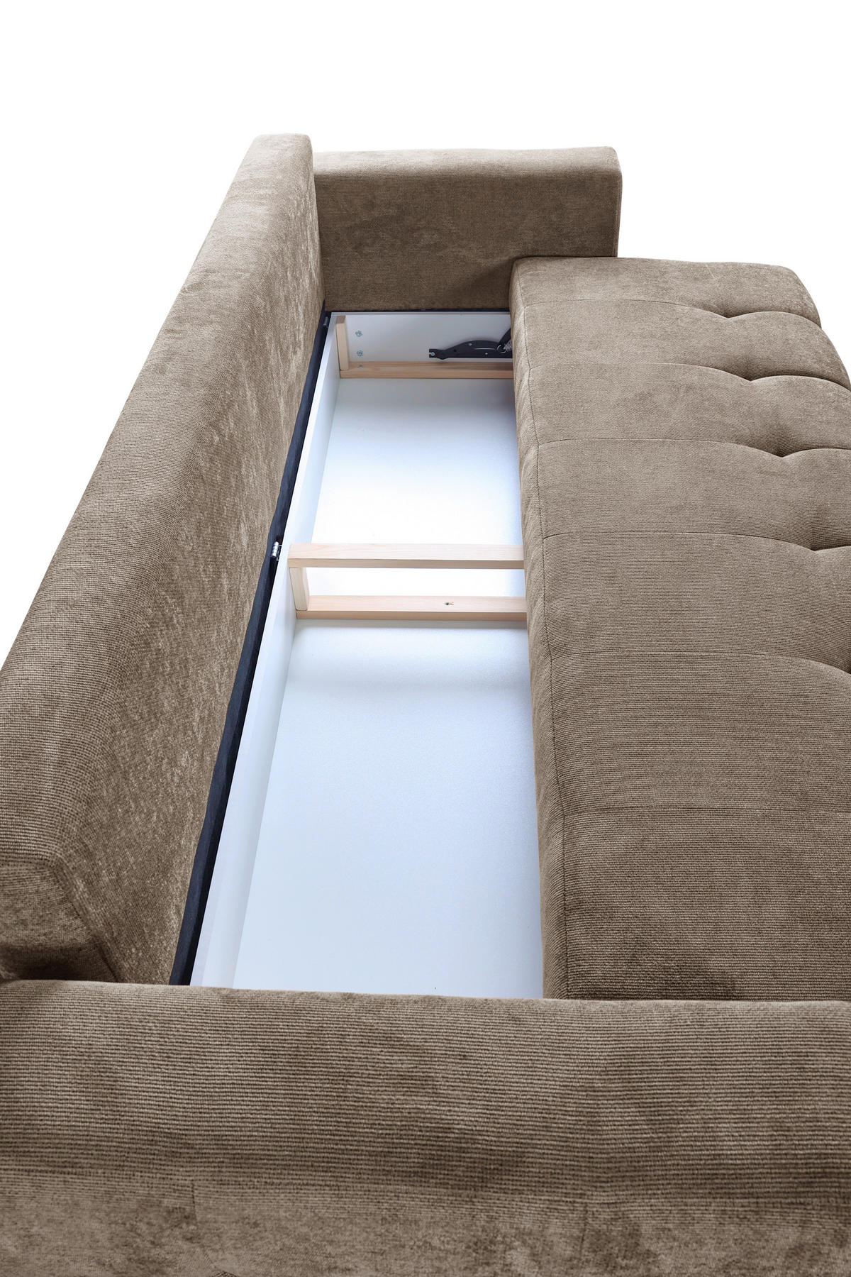 SCHLAFSOFA  mit Bettkasten erhältlich, Bettfunktion erhältlich Struktur Schlammfarben  - Schlammfarben/Schwarz, Design, Holz/Textil (247/94/90cm) - MID.YOU