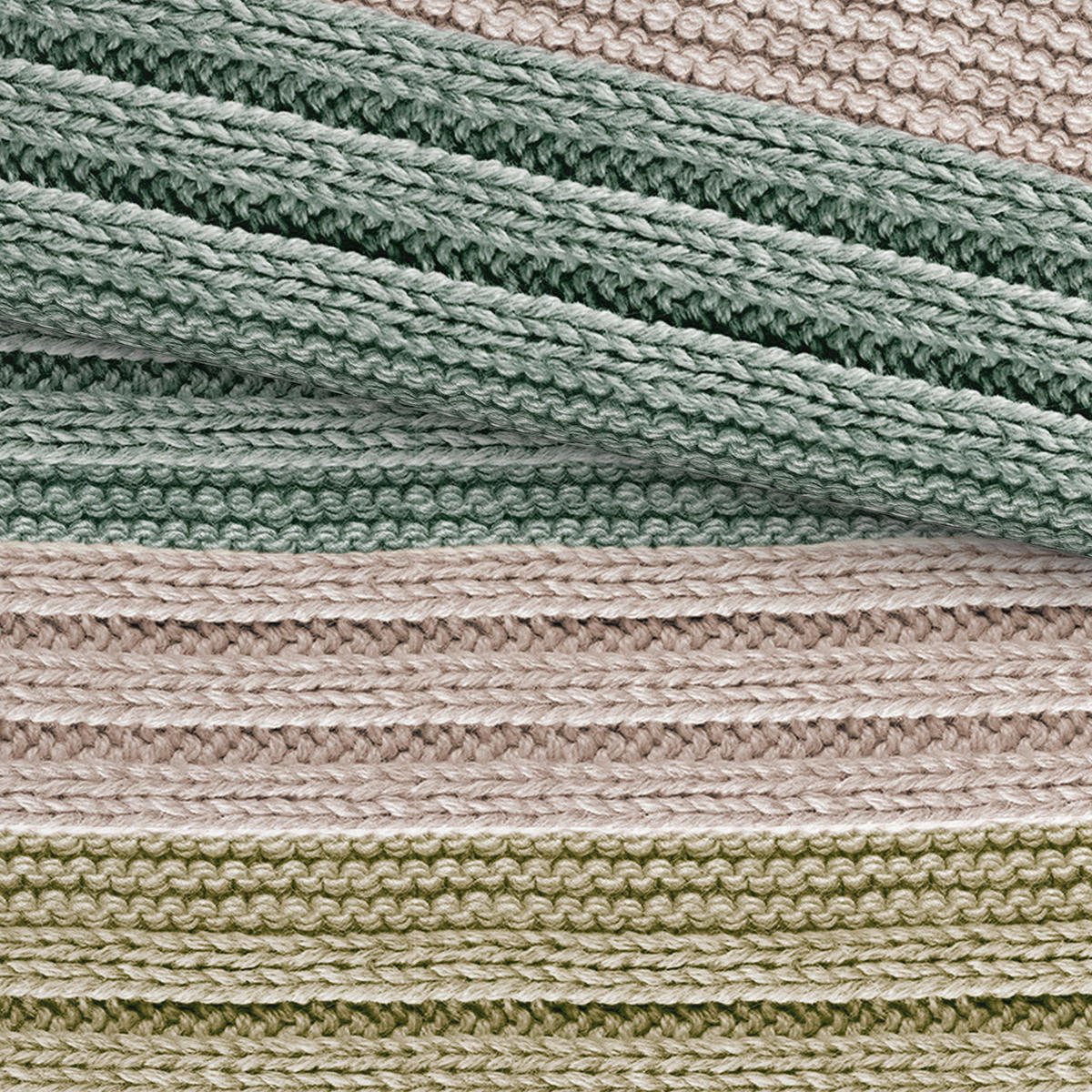 BETTWÄSCHE Cozy Knit Flanell 200/200 cm  - Grün, Design, Textil (200/200cm) - Novel