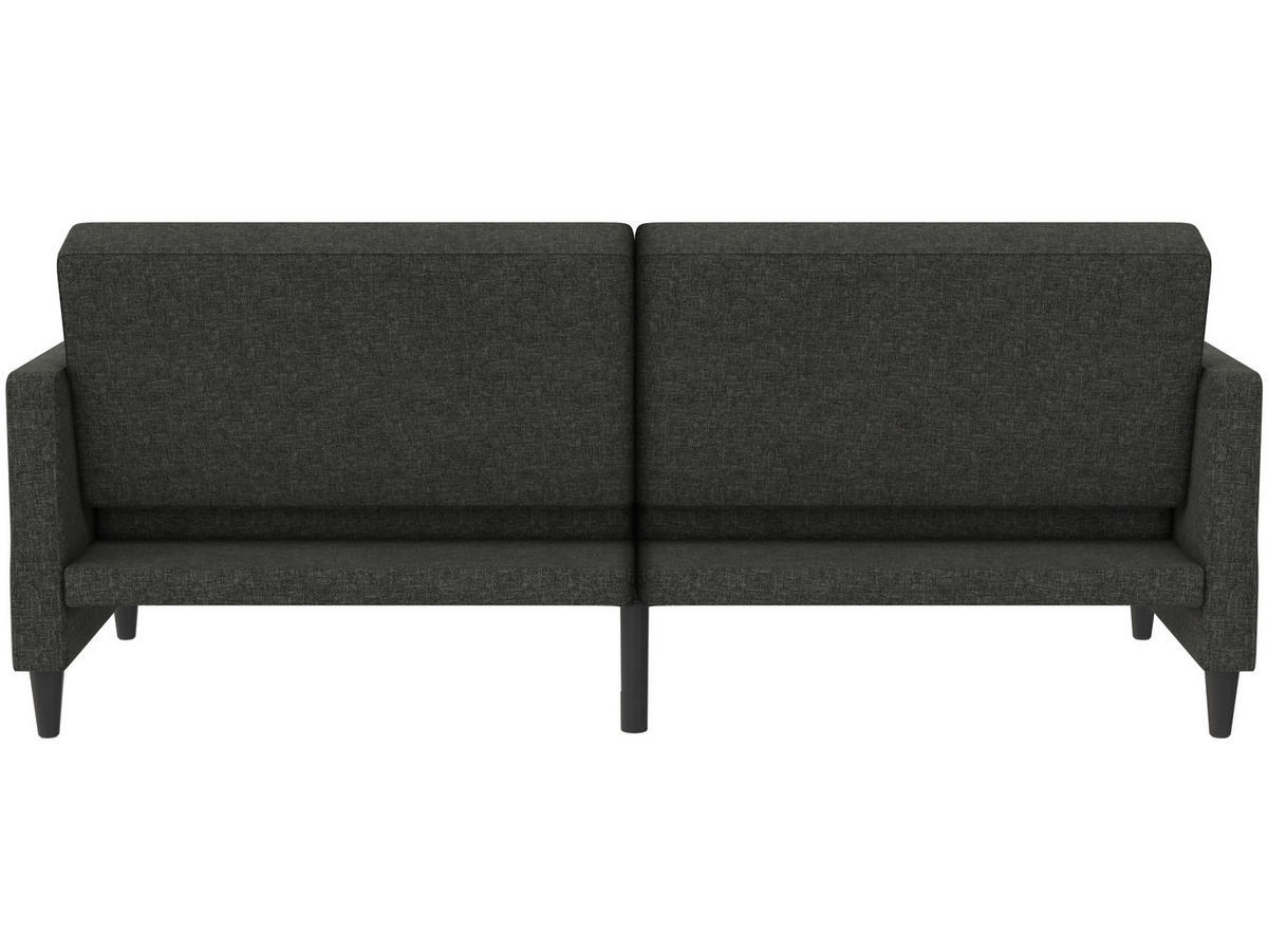 SCHLAFSOFA HANNOVER in Webstoff, Leinenoptik Anthrazit Vintage, Skandinavisch, Modern  - Anthrazit/Schwarz, Basics, Kunststoff/Textil (203/82/83cm) - Livetastic
