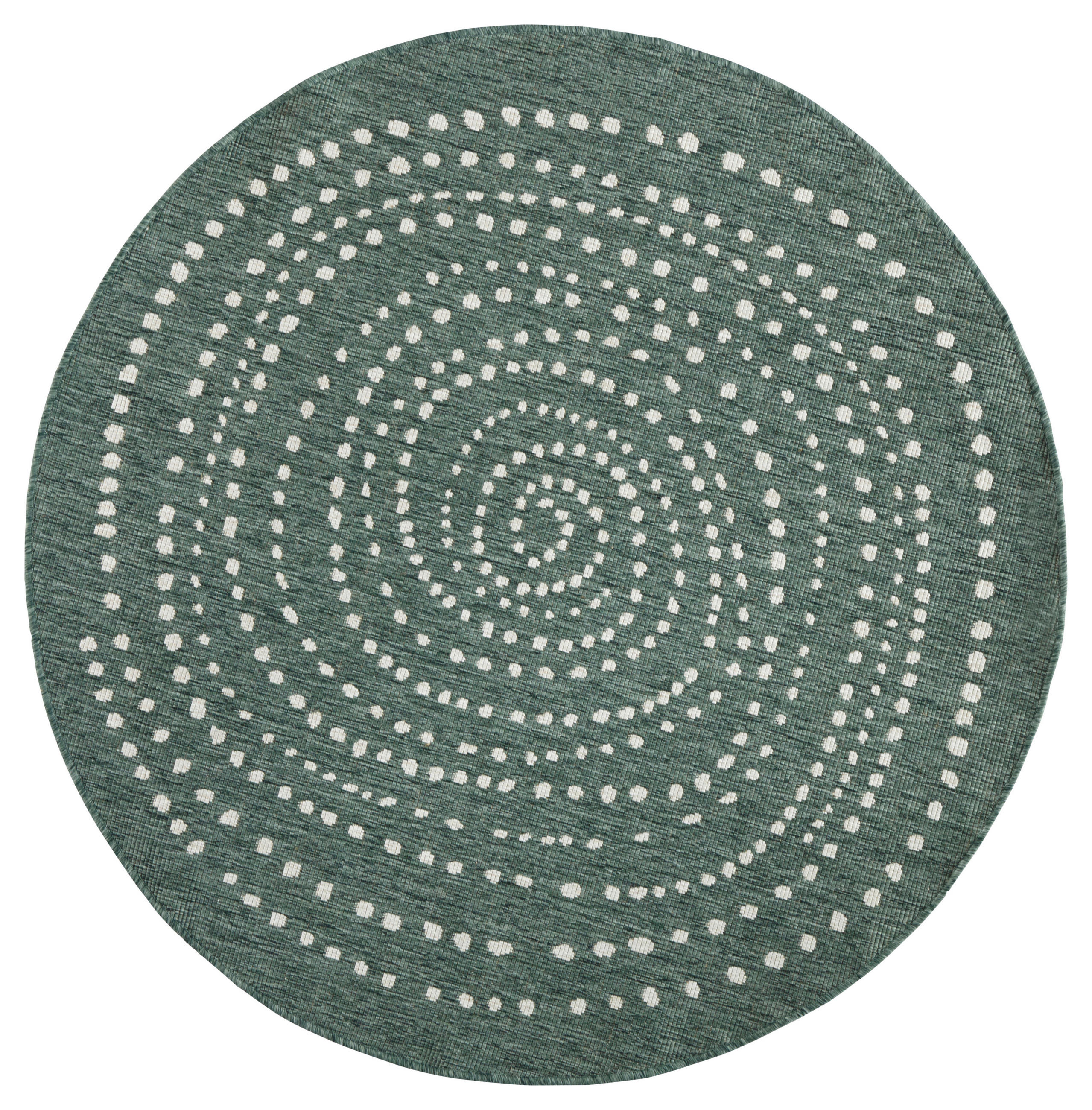 OUTDOORTEPPICH für Terrasse und Balkon 200 cm Twin Creme, Grün  - Creme/Grün, Design, Kunststoff (200cm) - Hanse Home