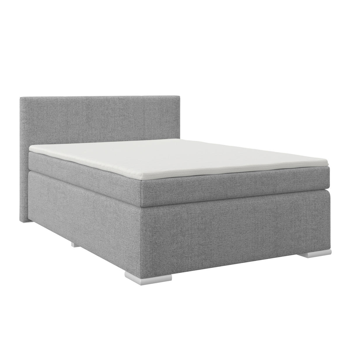 BOXSPRINGBETT 140/200 cm  in Grau  - Alufarben/Grau, Basics, Kunststoff/Textil (140/200cm) - Boxxx