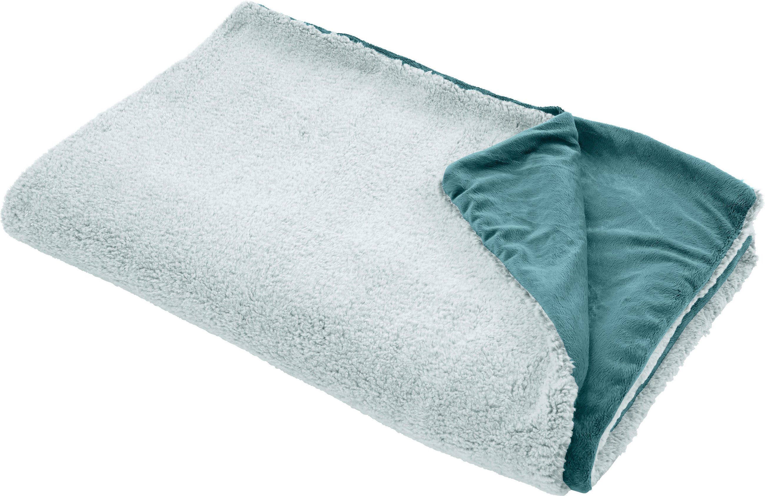 KOŽUŠINOVÁ DEKA, polyester, 150/200 cm - šalviovozelená, Konventionell, textil (150/200cm) - Novel