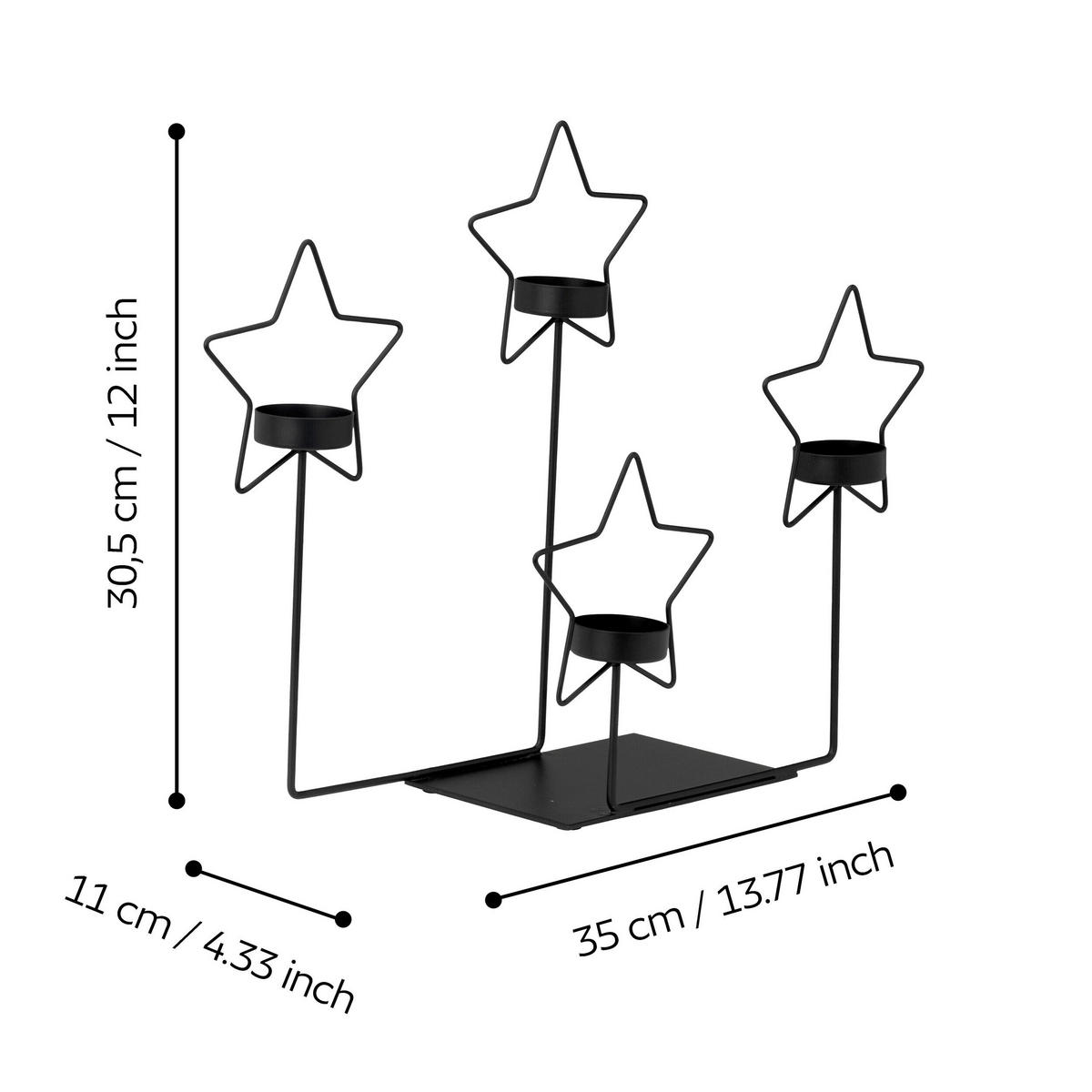 TEELICHTHALTER - Schwarz, LIFESTYLE, Metall (35/11/30,5cm)
