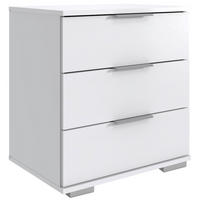 NACHTTISCH 52/58/38 cm  in Weiss  - Weiss/Alufarben, Design, Holzwerkstoff/Kunststoff (52/58/38cm) - Livetastic