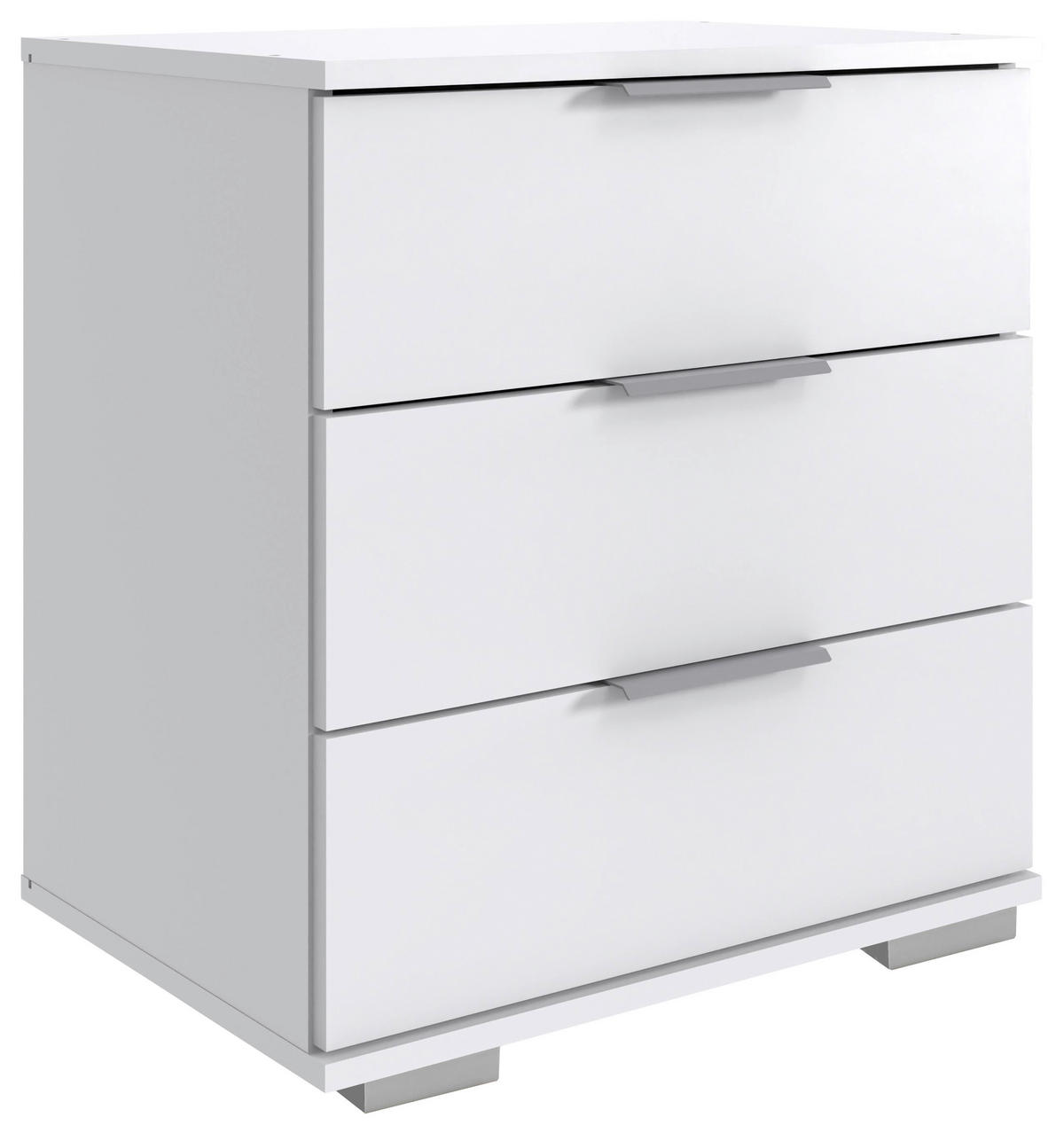 NACHTTISCH 52/58/38 cm  in Weiss  - Weiss/Alufarben, Design, Holzwerkstoff/Kunststoff (52/58/38cm) - Livetastic