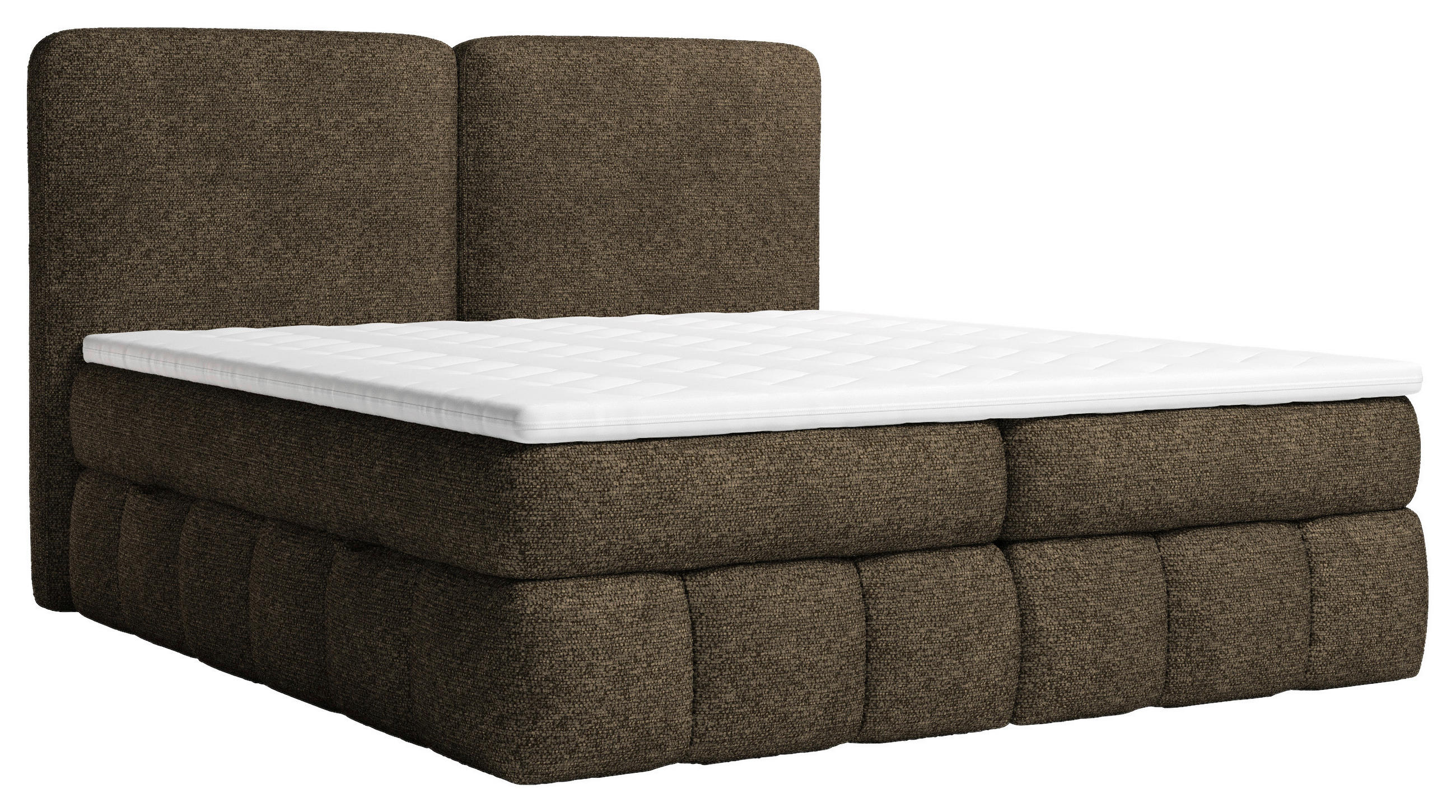 BOXBETT 140/200 cm,  in Dunkelbraun, Bettkasten, Topper, Matratzen, H3 = fest  - Dunkelbraun/Schwarz, KONVENTIONELL, Kunststoff/Textil (140/200cm) - Carryhome