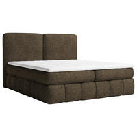 BOXBETT 160/200 cm,  in Dunkelbraun, Bettkasten, Topper, Matratzen, H3 = fest  - Dunkelbraun/Schwarz, KONVENTIONELL, Kunststoff/Textil (160/200cm) - Carryhome