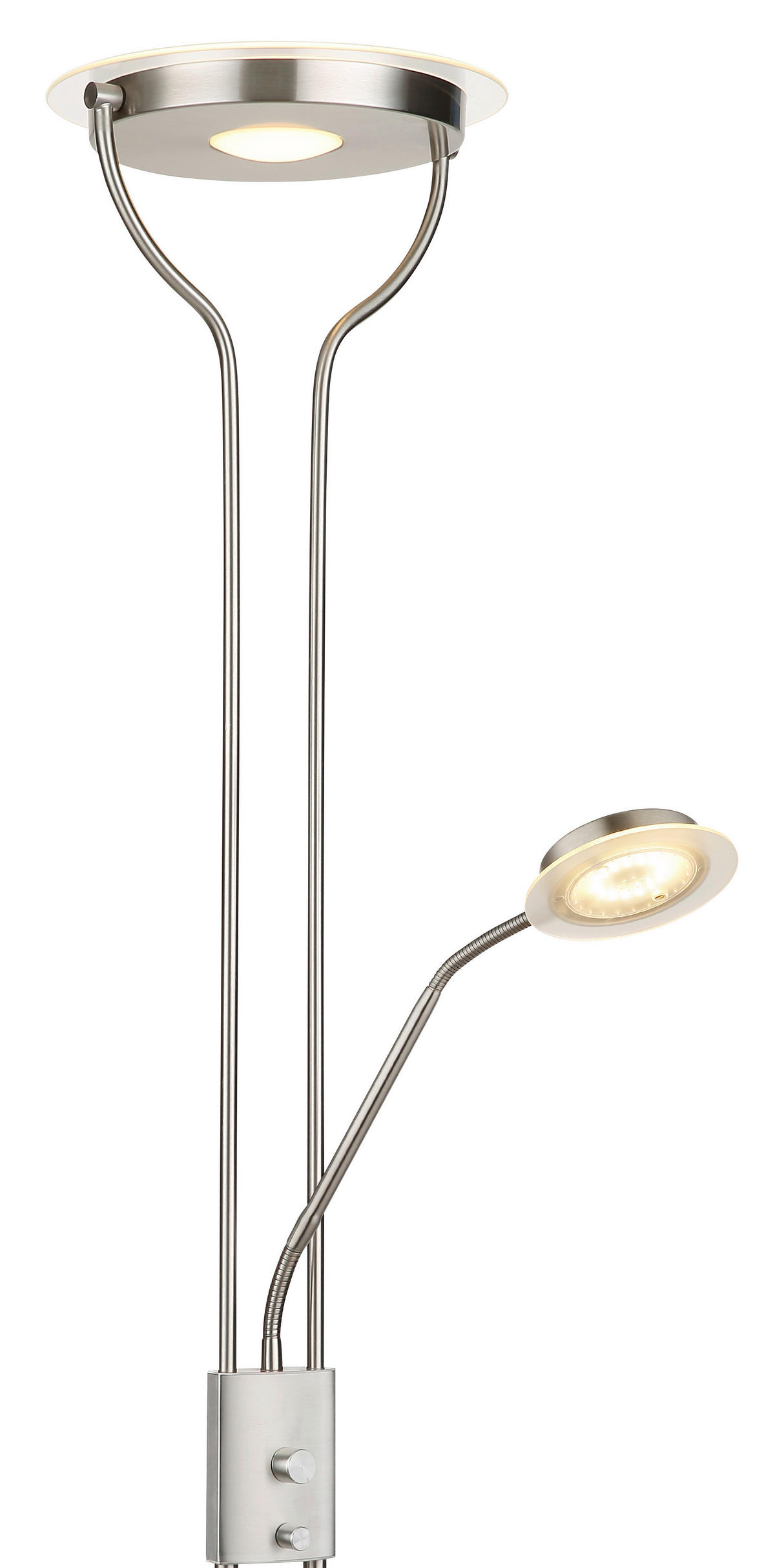 LED-STEHLEUCHTE Briant 28/25,5/180 cm  - Transparent/Schwarz, Design, Glas/Kunststoff (28/25,5/180cm) - Globo