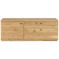 LOWBOARD  in 165/62/48 cm  - Eichefarben/Schwarz, Natur, Holz/Metall (165/62/48cm) - Linea Natura