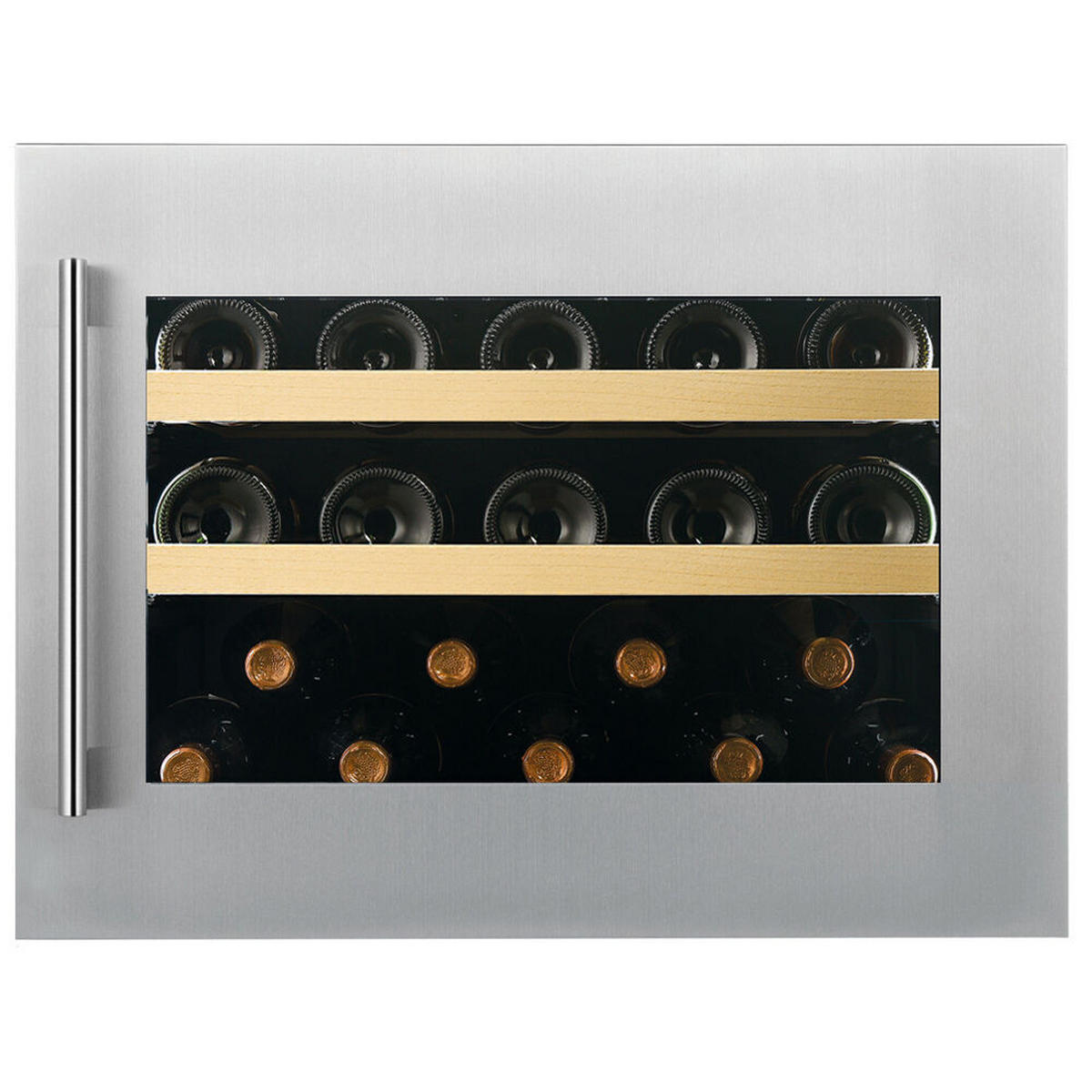 WEINKÜHLSCHRANK DVS-19.50SS  - Edelstahlfarben, Basics, Glas/Holz (59/45,5/56,9cm)