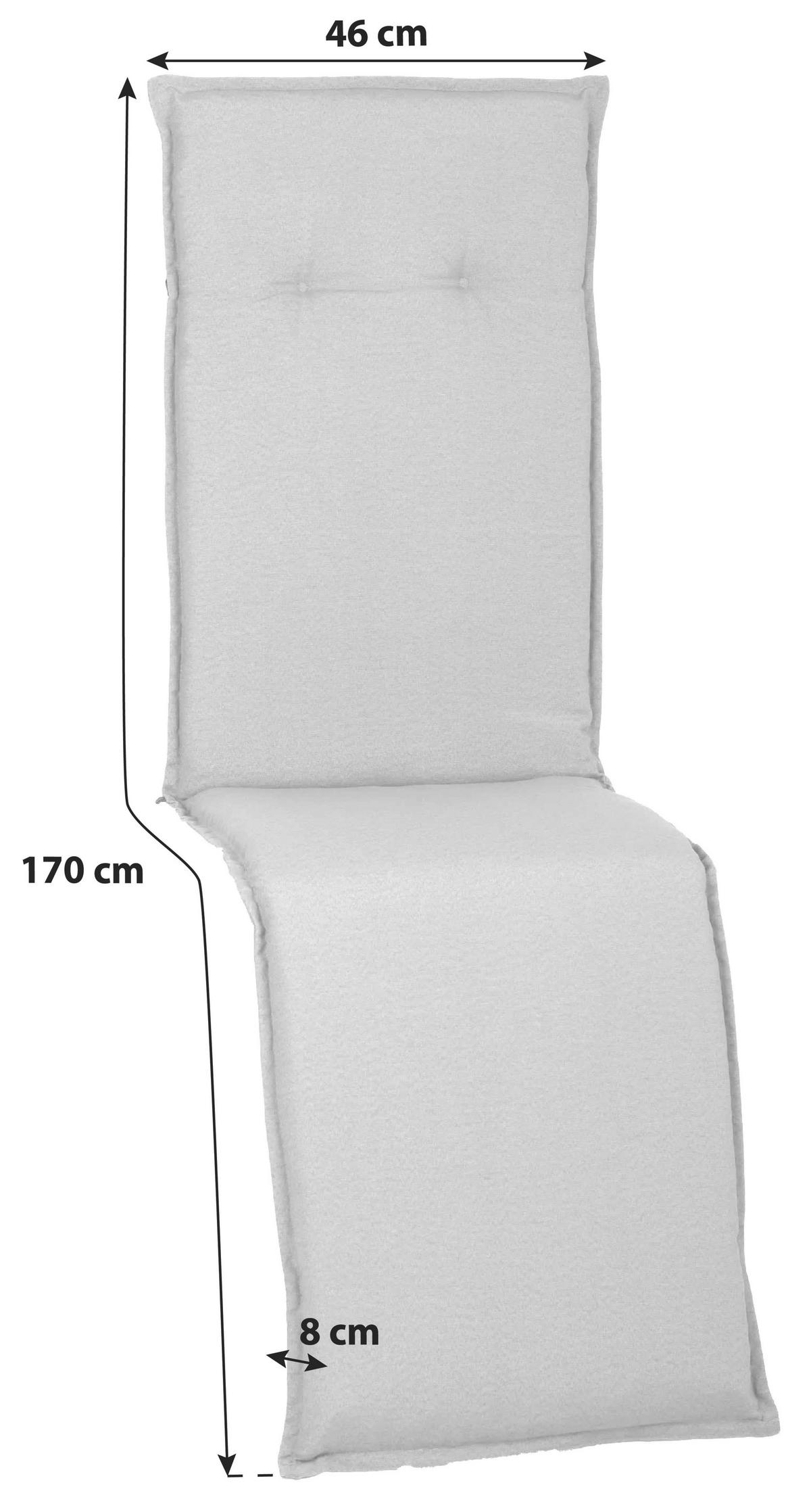 PODLOŽKA NA RELAXAČNÍ KŘESLO, 170/46/8 cm - světle šedá, Basics, textil (170/46/8cm) - Gardenson