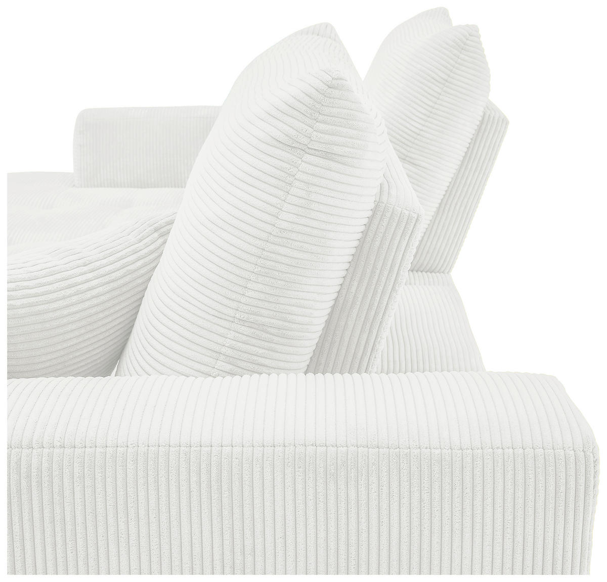 ECKSOFA in Cord Weiß  175/250 cm  - Schwarz/Weiß, KONVENTIONELL, Textil/Metall (175/250cm) - Carryhome