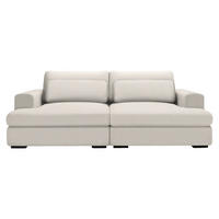 BIGSOFA Cord Ecru  - Ecru/Schwarz, Design, Textil (218/80/158cm) - Lomoco