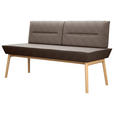 SITZBANK 180/92/66 cm Webstoff Eichefarben, Dunkelgrau Eiche massiv  - Eichefarben/Dunkelgrau, KONVENTIONELL, Holz/Textil (180/92/66cm) - Linea Natura