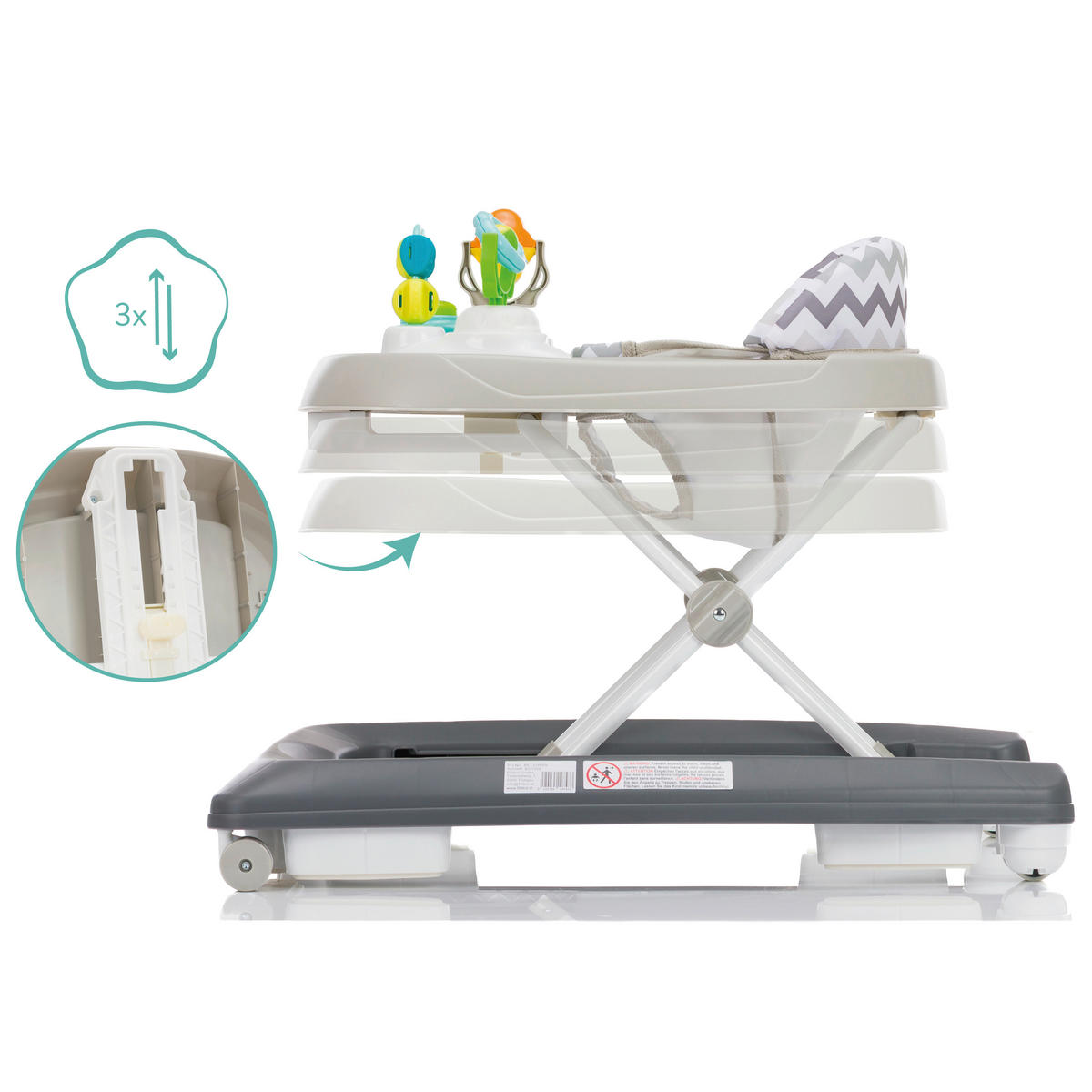 LAUFLERNHILFE  - Grau, Basics, Kunststoff/Textil (62/53/65cm) - Fillikid