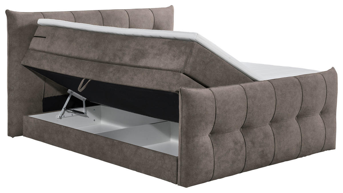 BOXSPRINGBETT 180/200 cm  in Braun  - Schwarz/Braun, KONVENTIONELL, Kunststoff/Textil (180/200cm) - Esposa