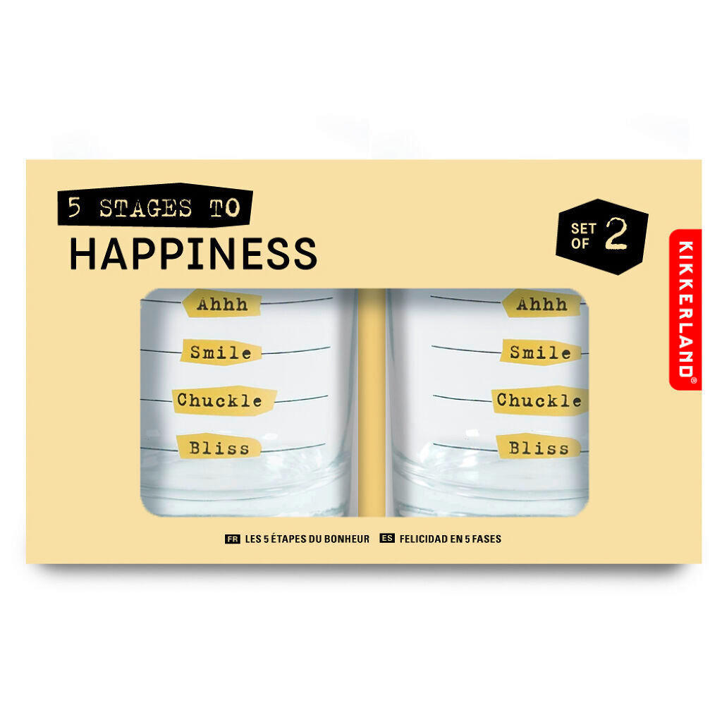 SET KOZARCEV Five stages to happines  - prosojno, Basics, steklo (8,4/10/17,5cm) - Kikkerland