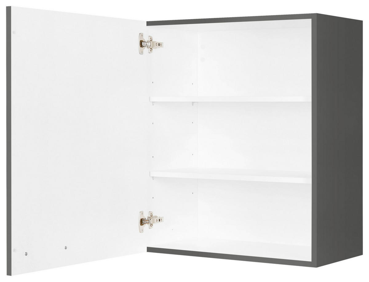 KÜCHENOBERSCHRANK 60/72/35 cm  in Schieferfarben  - Schieferfarben/Edelstahlfarben, MODERN, Holzwerkstoff (60/72/35cm) - Nobilia