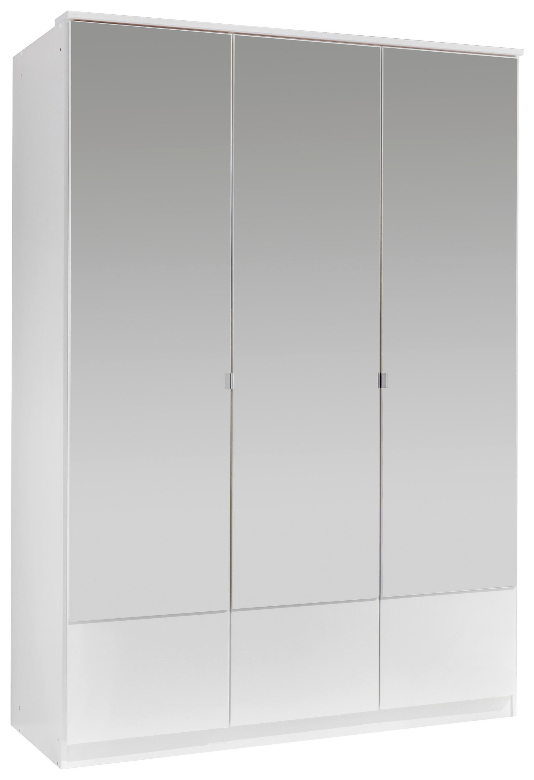 DREHTÜRENSCHRANK  in Weiß  - Alufarben/Weiß, KONVENTIONELL, Glas/Holzwerkstoff (135/199/58cm) - MID.YOU