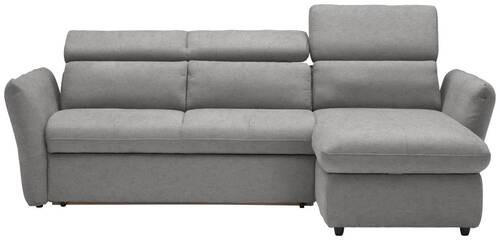 ECKSOFA in Mikrofaser Grau, Silberfarben  240/172 cm  - Silberfarben/Schwarz, Design, Kunststoff/Textil (240/172cm) - Stylife