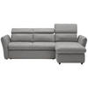 ECKSOFA in Mikrofaser Grau, Silberfarben  240/172 cm  - Silberfarben/Schwarz, Design, Kunststoff/Textil (240/172cm) - Stylife