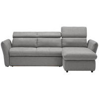 ECKSOFA in Mikrofaser Grau, Silberfarben  240/172 cm  - Silberfarben/Schwarz, Design, Kunststoff/Textil (240/172cm) - Stylife