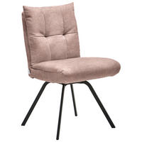 STUHL  in Velours Textil  - Altrosa/Schwarz, Design, Textil/Metall (50/84/68cm) - Welnova