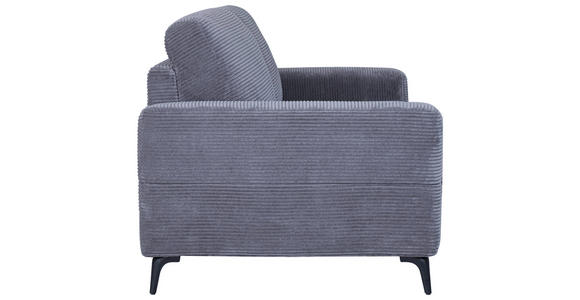 SCHLAFSOFA Cord Dunkelgrau - Dunkelgrau/Schwarz, Design, Textil/Metall (204/89/98cm) - Carryhome