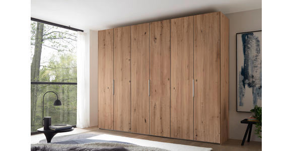 DREHTÜRENSCHRANK 298/222/63 cm,  in Eiche Artisan, 6-türig  - Alufarben/Eiche Artisan, Design, Holzwerkstoff/Metall (298/222/63cm) - Dieter Knoll