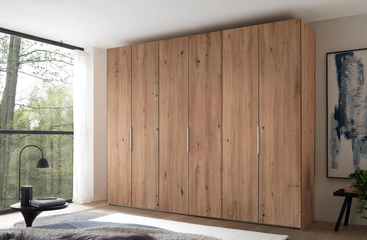 DREHTÜRENSCHRANK 298/240/63 cm,  in Eiche Artisan, 6-türig  - Alufarben/Eiche Artisan, Design, Holzwerkstoff/Metall (298/240/63cm) - Dieter Knoll