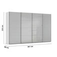 SCHWEBETÜRENSCHRANK 361/235/68 cm 4-türig Grau  - Chromfarben/Grau, KONVENTIONELL, Glas/Holzwerkstoff (361/235/68cm) - Novel