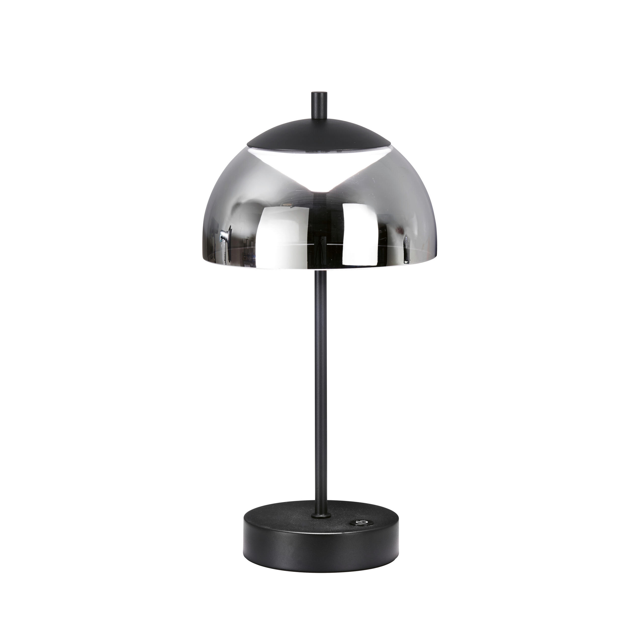 AKKU-TISCHLEUCHTE Riva 18/35 cm   - Sandfarben/Schwarz, KONVENTIONELL, Glas/Metall (18/35cm)