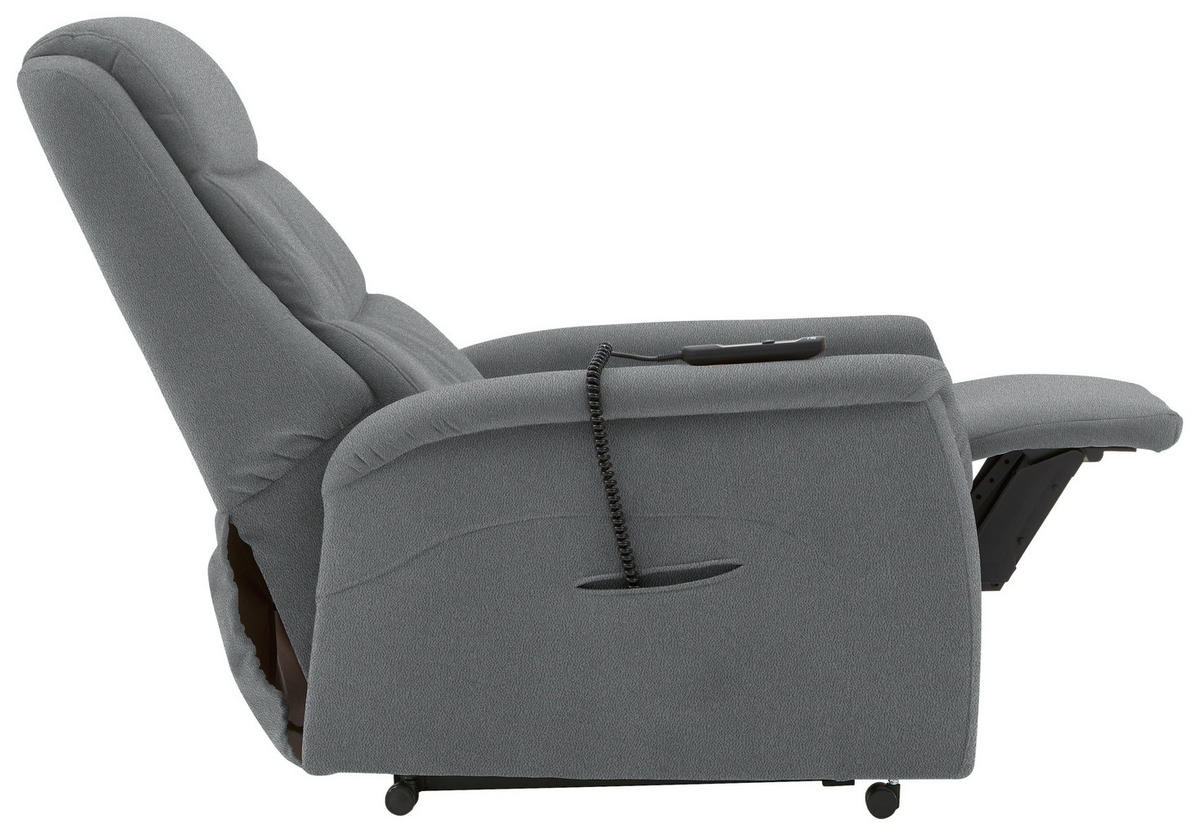 FERNSEHSESSEL in Mikrofaser Grau  - Schwarz/Grau, Konventionell, Kunststoff/Textil (70/107/88cm) - Livetastic