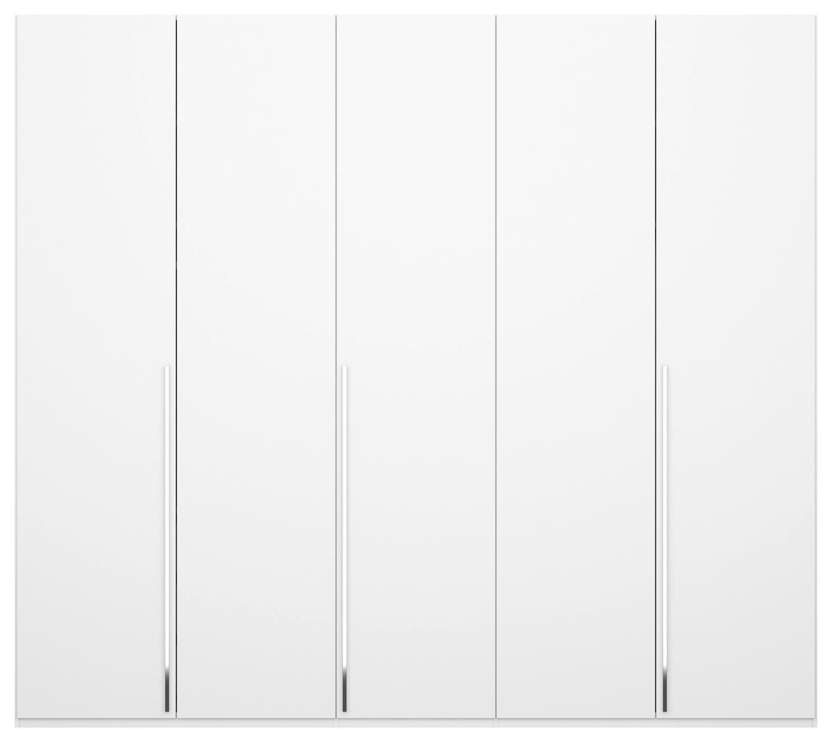 DREHTÜRENSCHRANK 251/223/60 cm 5-türig Weiß  - Chromfarben/Weiß, Design, Holzwerkstoff/Metall (251/223/60cm) - home24