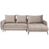ECKSOFA in Flachgewebe Beige   - Beige/Schwarz, Design, Textil/Metall (273/180cm) - Hom`in