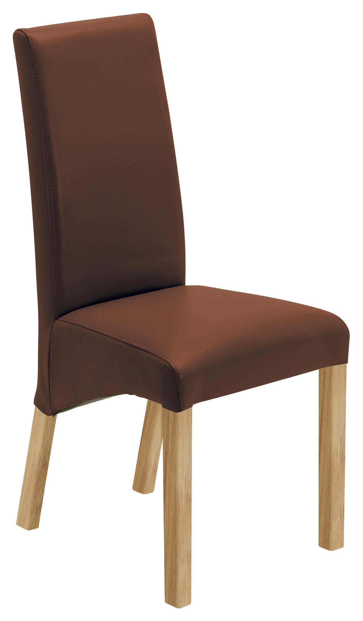 STUHL  in Lederlook  - Kastanienfarben/Eichefarben, Konventionell, Holz/Textil (47/102/57cm) - Carryhome