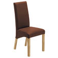 STUHL  in Lederlook Textil  - Kastanienfarben/Eichefarben, KONVENTIONELL, Holz/Textil (47/102/57cm) - Carryhome