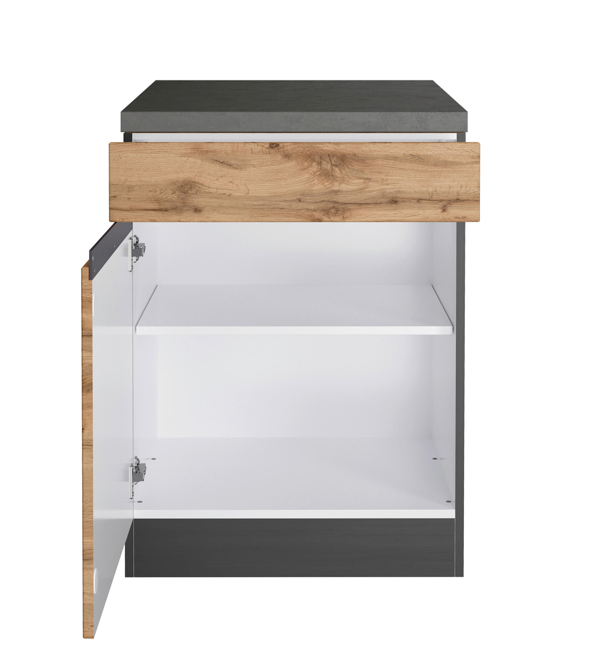 Held Küchenunterschrank Graphit, Eiche Wotan 60x86x60 cm