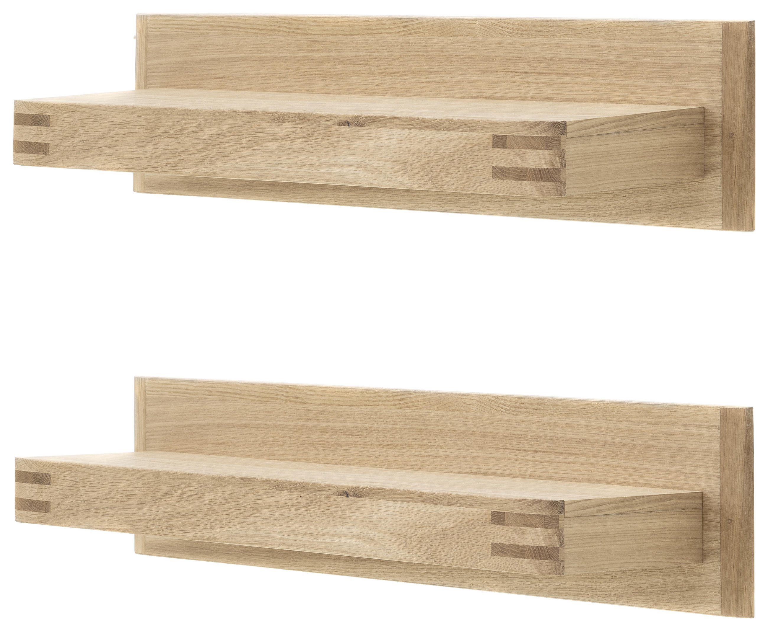 WANDBOARD Balkeneiche furniert, massiv Eichefarben - Eichefarben, Design, Holz (90/20/25cm) - Livetastic