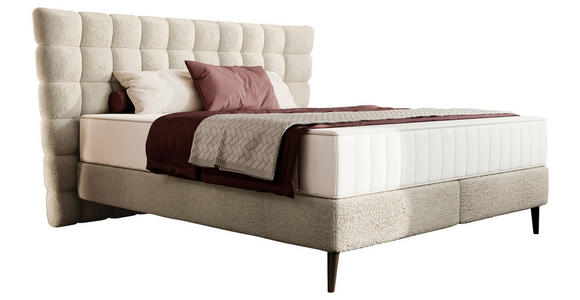 BOXSPRINGBETT 180/200 cm in Creme - Creme/Schwarz, Design, Holz/Holzwerkstoff (180/200cm) - Esposa