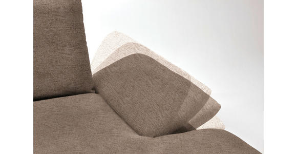 ECKSOFA in Flachgewebe Hellbraun 314/159 cm - Hellbraun/Schwarz, Design, Holz/Textil (314/159cm) - Dieter Knoll