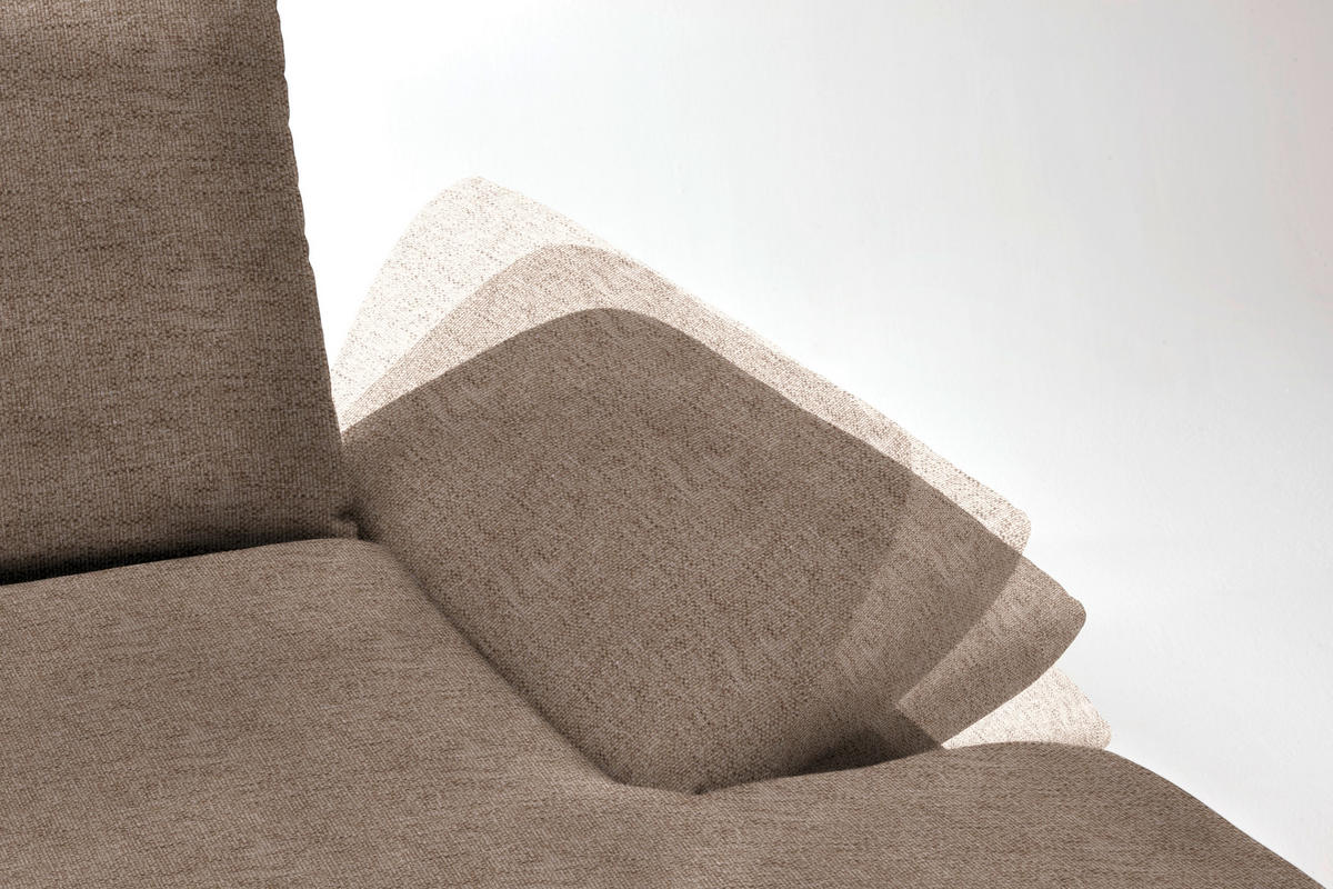 ECKSOFA Formia in Flachgewebe Hellbraun  314/159 cm  - Hellbraun/Schwarz, Design, Holz/Textil (314/159cm) - Dieter Knoll