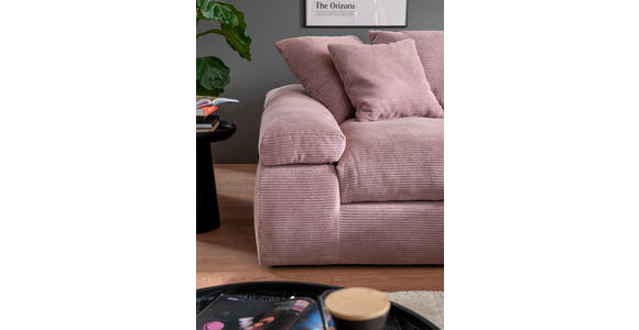 ECKSOFA Rosa Cord  - Schwarz/Rosa, Design, Kunststoff/Textil (284/284cm) - Carryhome