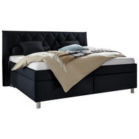 POLSTERBETT 160/200 cm  Schwarz  - Weiss/Silberfarben, Konventionell, Holz/Textil (160/200cm) - Esposa