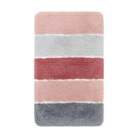 BADTEPPICH Grau, Hellrosa 55/65 cm  - Hellrosa/Grau, Basics, Kunststoff/Textil (55/65cm) - WECON HOME