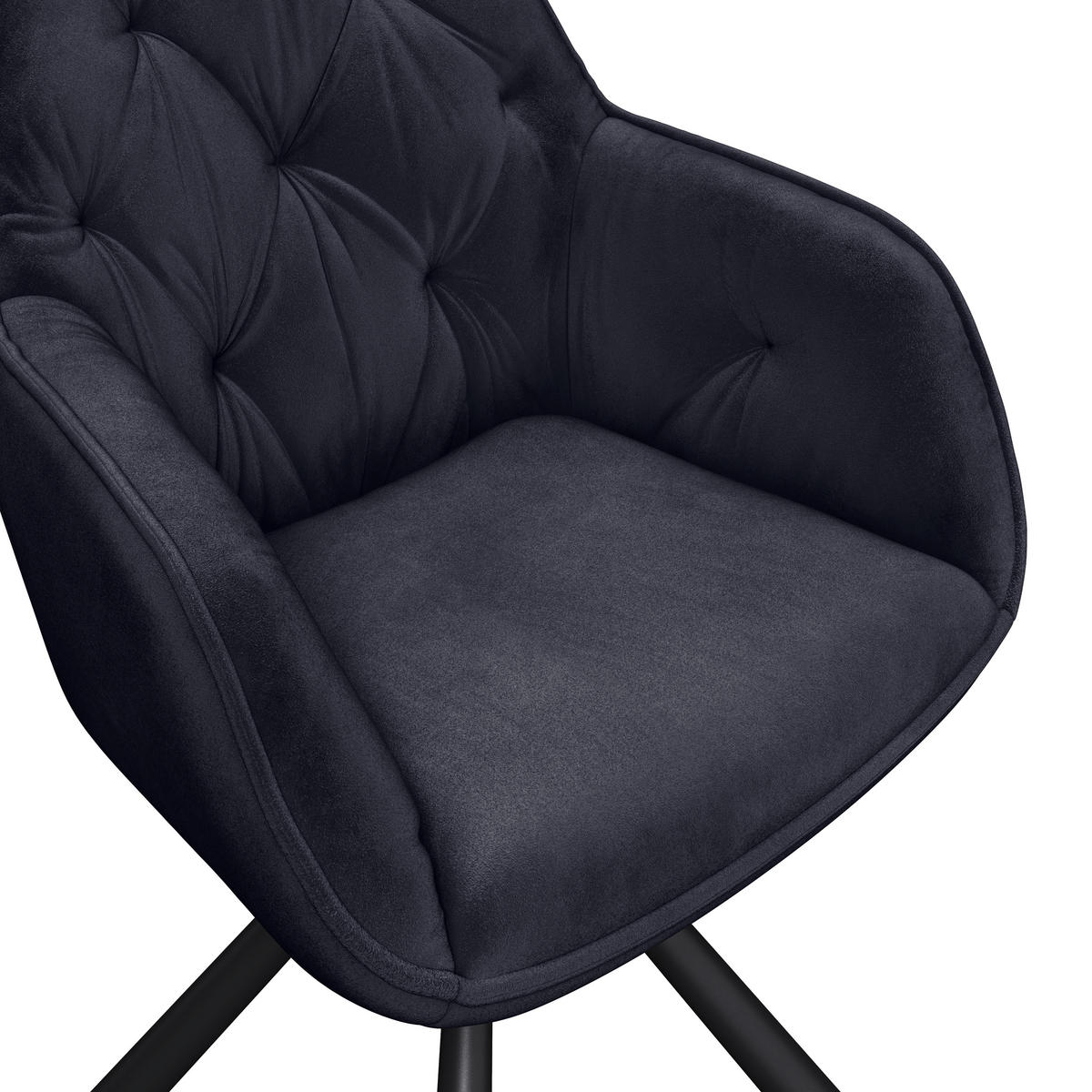 STOL MED ARMSTÖD järn sammet  - svart, Klassisk, metall/textil (62/85/62cm) - Hom`in