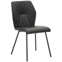 STUHL Echtleder Schwarz  - Anthrazit/Schwarz, Design, Leder/Metall (49/89/59cm) - Bert Plantagie