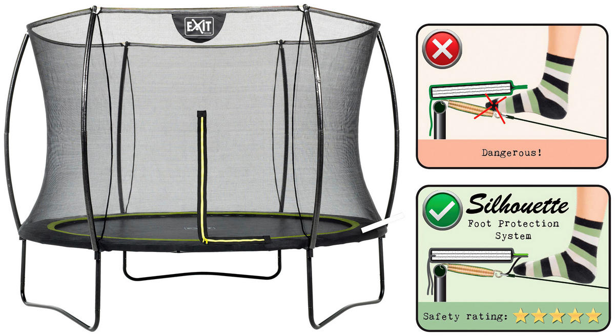 TRAMPOLIN EXIT SILHOUETTE Ø244  - Schwarz, KONVENTIONELL, Metall (244cm) - EXIT Toys