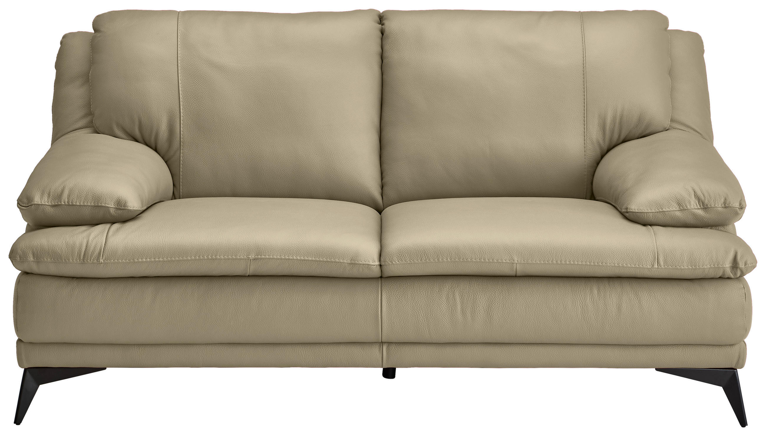 2-SITZER-SOFA Fango Echtleder  - Fango/Schwarz, Design, Leder/Metall (178/92/98cm) - Novel